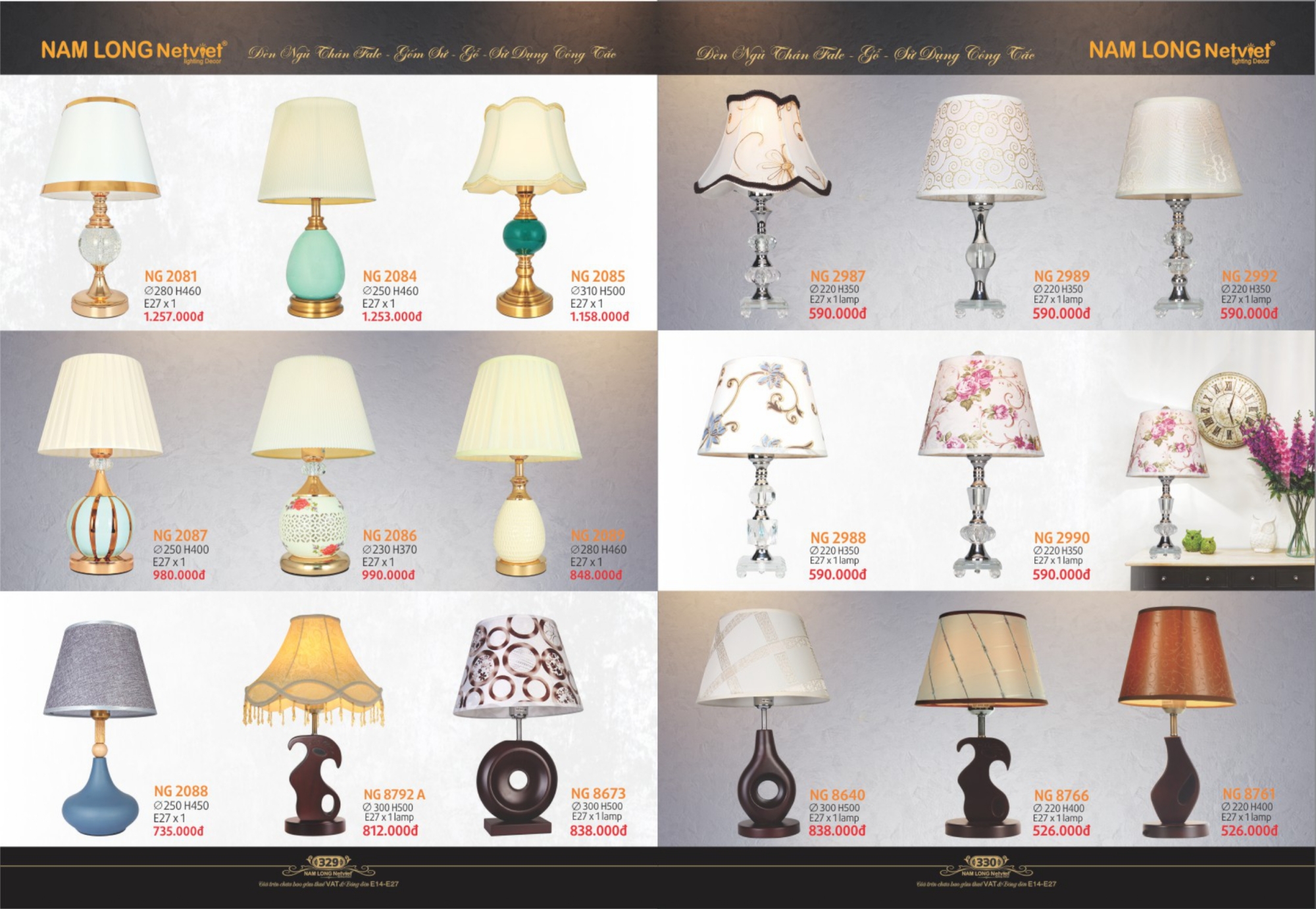 Bảng giá đèn trang trí Nam Long